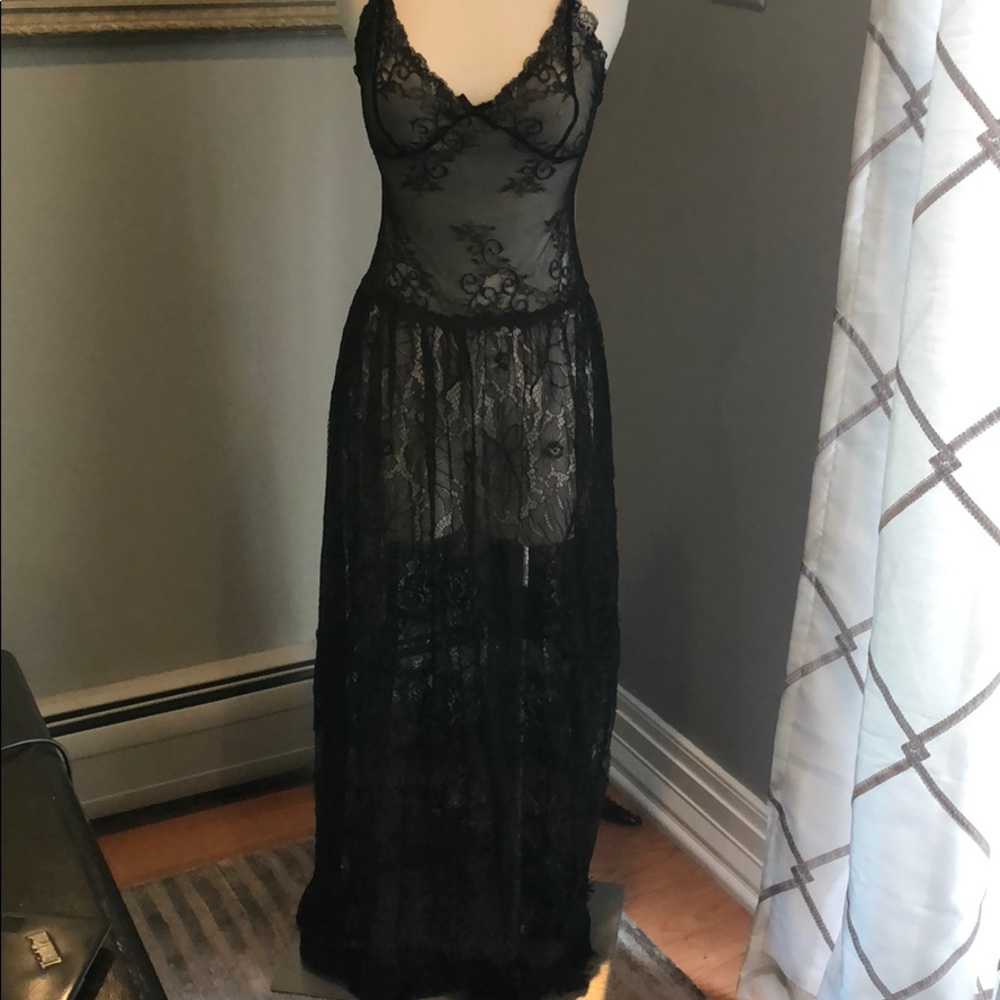 NWOT Kimchi Blue black lace maxi slip dress - Picture 4 of 7